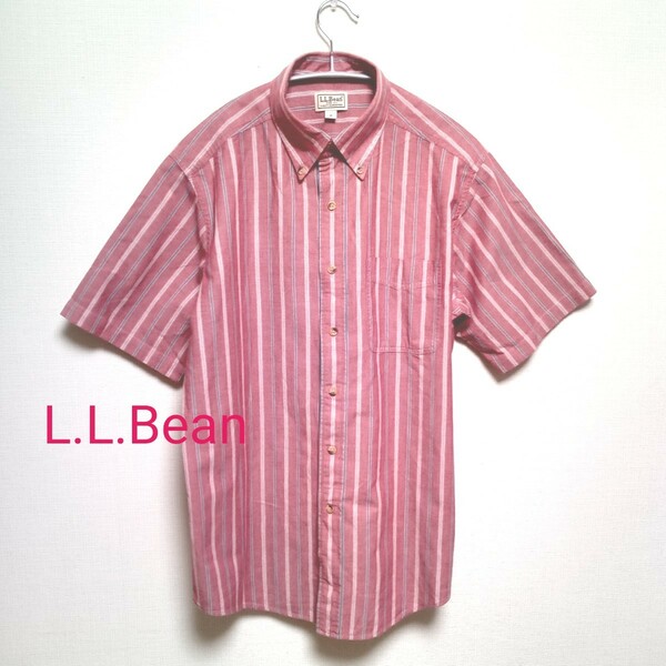 L.L.Bean ボタンダウン ストライプ半袖シャツ Size/M