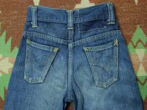 30s40s【アーキュエイトステッチ】 Boys Denim Pants / 30年代 40年代 杢デニム パンツ ジーンズ セルビッジ ビンテージ ヴィンテージ 20s