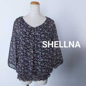 ◎SHELLNA　小花柄　シフォン　ブラウス　カットソー　L