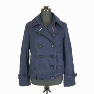 ボタン欠け特価★トミーガール★ショート丈/ピーコート【レディースM/紺】TOMMY HILFIGER/tommy girl◆BF193