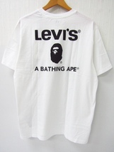 A BATHING APE ア・ベイシングエイプ × Levi's リーバイス 半袖Tシャツ TEE ホワイト 白 SIZE:L♪FG5608_画像2