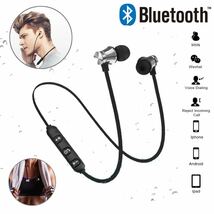 Bluetooth　イヤホン　ワイヤレスイヤホン iPhone　アンドロイド　対応 イヤホンマイク 両耳　USB 充電 高音質 重低音 シルバー_画像1