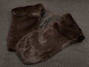 * dark brown mink fur real fur shawl stole TAKK03005 manner comfort 