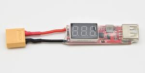 ☆新品☆ XT60-USB 変換チャージアダプター 入力電圧計付き 5V 2A XT60コネクター USB Type-A USB充電 モバイルバッテリー