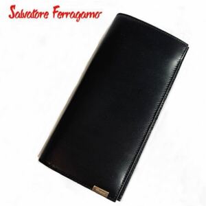  サルヴァトーレ フェラガモ 長財布 ファスナー付き 財布 メンズ ロゴプレート Salvatore Ferragamo