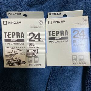 「テプラ」PROテープカートリッジ キレイにはがせるラベル ST24KE 24mm （透明・黒文字）