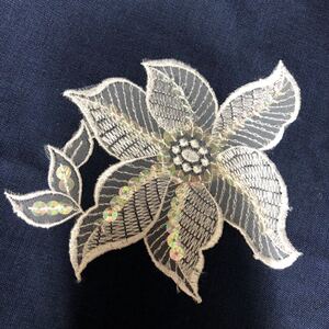 お花刺繍レースパーツ