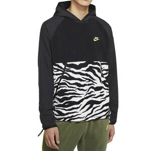 ■NIKE NSW AOP PULLOVER HOODIE ブラック/ゼブラ 新品 サイズL ナイキ NSW AOP プルオーバーフーディー フリース パーカー CZ0543-010 