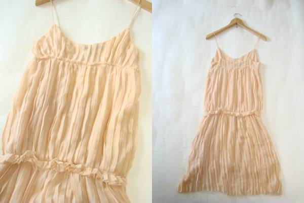 Annette Olivieri シルクシフォンワンピース sizeS アネッタ オリビエリ 美品 ピンクベージュ ピンクオレンジ Annette Olivieri シルクシフォンワンピース sizeS アネッタ オリビエリ 美品 ピンクベージュ ピンクオレンジ