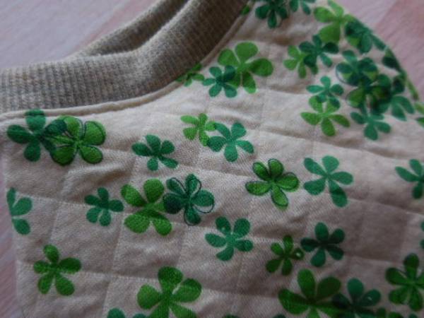 【SS】秋冬キルトニット緑花柄小型犬犬服ドッグウエア