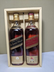 古酒 Johnnie Walker 赤・黒ラベル 2本セット
