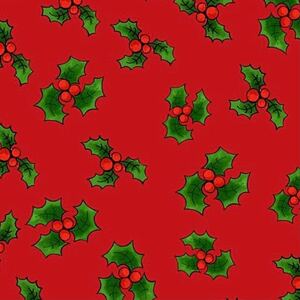45*USAコットン ロラライハリス Lotsa Holly レッド 赤 ハンドメイド ソーイング 輸入生地 布地