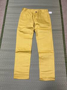 BISON 9E 0528 W34 デニム SLIM FITS 黄 イエロー 新品未使用 国産ビンテージ デッドストック フラッシャー付 42TALON ZIP 希少 アメカジ