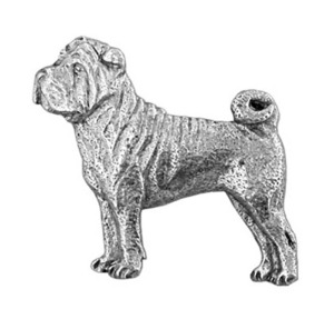 ピンバッジ シャー ペイ 458A Shar Pei 沙皮狗 犬 ピンズ バッチ スズ シルバー ピューター おしゃれ かわいい 可愛い ブローチ バッジ