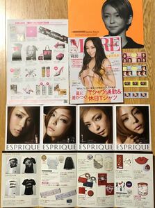 安室奈美恵　MORE2018年8月号・下敷き・プリクラ・シール・ライブツアーグッズのチラシ・エスプリークの広告