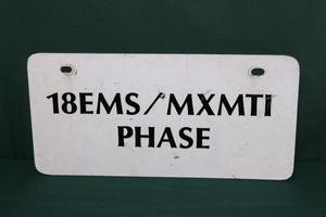 沖縄米軍使用 18EMS / MXMTI PHASE 金属製 プレート 中古 コレクションなどに