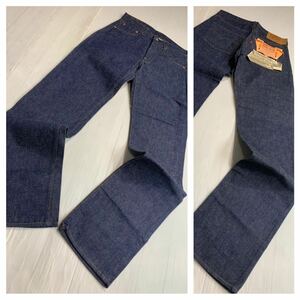 未使用　フラッシャー付き　70's ヴィンテージ　デニム Levi's リーバイス　501 66後期　W29 L36約74cm 赤耳ジーンズ　ボタン裏6 USA製