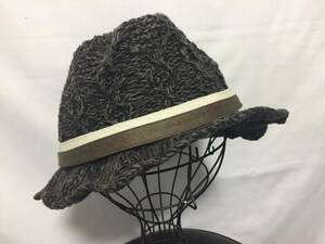 ★grace hats グレース★つばワイヤー入りのコットンニットハット★約57cm★10554