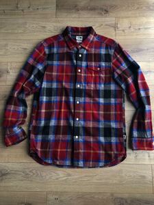 the north face ノースフェイス ネルシャツ 長袖シャツ チェックシャツ 赤 M 中古