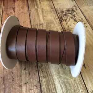 10m巻15mm巾ヌメ革テープ こげ茶