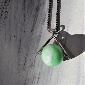 ..SV necklace natural less processing jade 8mm small bead 