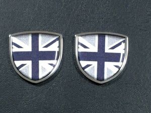 送料無料■2枚 エンブレム ステッカー イギリス 国旗 車 シール ブラックジャック ピラー サイド MINI レンジローバー クーパー ジャガー