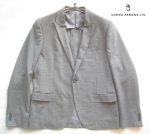  beautiful goods!! United Arrows UNITED ARROWS* beautiful Silhouette pi-k gong peru poly- wool 1. button jacket L gray 