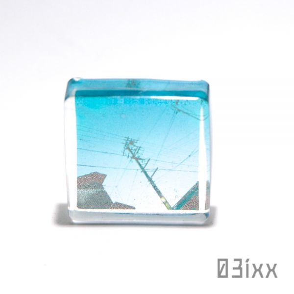 [Free Shipping] Utility Pole Addict Cube Interior The Sky of That Day Longing Transparent Model Resin Handmade 03ixx, Handmade items, interior, miscellaneous goods, ornament, object