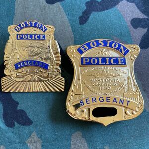 ボストン市警 実物バッジ2点セット BPD 支給メーカー Boston Police