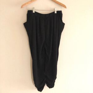 黒 ブラック サルエルパンツ ボトムス パンツ ゴム ゆったり 古着