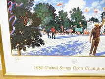 美品 真作 ヒロ・ヤマガタ 1980 United States Open Championship USオープン シルクスクリーン 直筆サイン入り ゴルフ ジャックニクラス_画像4