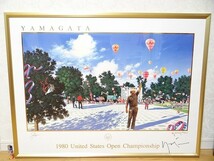 美品 真作 ヒロ・ヤマガタ 1980 United States Open Championship USオープン シルクスクリーン 直筆サイン入り ゴルフ ジャックニクラス_画像2