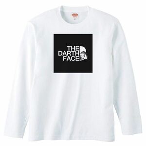 【送料無料】【新品】THE DARTH FACE ダースフェイス 長袖 ロング Tシャツ ロンT パロディ おもしろ プレゼント メンズ 白 Sサイズ