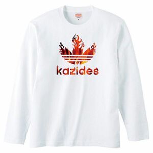 【送料無料】【新品】kazides カジデス 長袖 ロング Tシャツ ロンT パロディ おもしろ プレゼント メンズ 白 Mサイズ