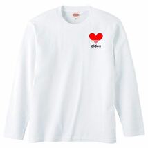 【送料無料】【新品】aides アイデス ワンポイント 長袖 Tシャツ ロンT パロディ おもしろ プレゼント メンズ 白 2XLサイズ 大きいサイズ_画像1