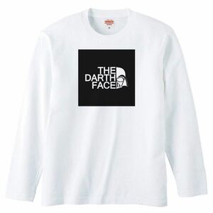 【送料無料】【新品】THE DARTH FACE ダースフェイス 長袖 Tシャツ ロンT パロディ おもしろ プレゼント メンズ 白 Lサイズ