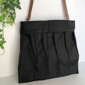 本革ショルダー付き 畳縁ポシェットJ(シルキーブラック)