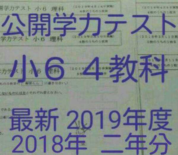 浜学園 小6 最新 2019年&2018年 公開学力テスト 4教科 フルセット