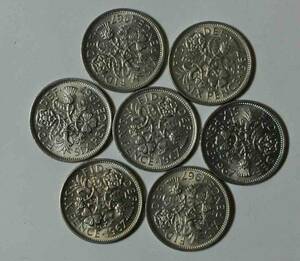 7枚 アンティーク ラッキー6ペンスコイン イギリス 1967年 美品