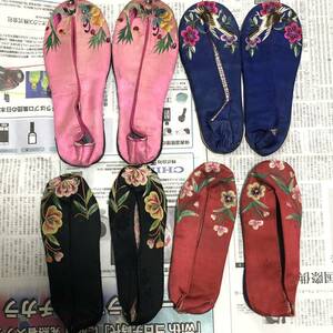  ultra rare genuine article guarantee China Kiyoshi fee. antique era thing embroidery shoes . three size gold lotus woman. shoes antique goods rare 