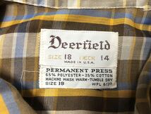 【送料込み】70sヴィンテージ ！MADE IN USA アメリカ製 Deerfield長袖ウェスタンシャツ薄手size 18_画像2