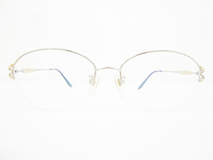 ∞【デッドストック】NINA RICCI ニナリッチ 眼鏡 メガネフレーム NR2606 55[]17 メタル チタン ナイロール シルバー ゴールド □H8