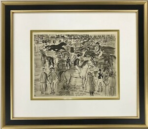 【特価】　≪　　ラウル 　デュフィ 　　≫　　COLLOTYPES【コロタイプ版画】 　　LES COURSES A VINCENNES 　　1929年 　　RAOUL　 DUFY