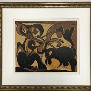 【特価】 ≪ パブロ・ピカソ ≫ LINOLEUM-CUTS【リノカット版画】 PICADOR GOADING BULL 1962年 PABLO PICASSO