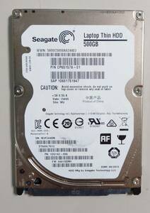 KN1227 SEAGATE 2.5インチ HDD 500GB ST500LT012 使用時間：0時間