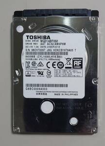 KN1211 TOSHIBA MQ01ABF050 2.5inch 500GB 使用時間：9892時間