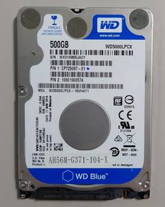 KN1251 WesternDigital WDC WD5000LPCX HDD 2.5インチ SATA HDD500GB 使用時間：4466時間