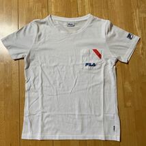 FILA フィラ レディース Tシャツ ポリエステル65% 綿35% ホワイト WOMEN サイズ L 中古品 美品 送料無料_画像1