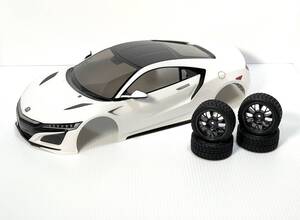 送料無料 タミヤ ホンダ NSX ボディ タイヤ ホイール セット 完成品 XB取り外し品 TT-02 シャーシ 未使用品