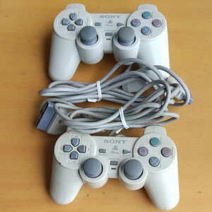 動作確認済★PS1・2用SONY純正PSoneロゴ入DUALSHOCK対応コントローラー2個★バラ売対応